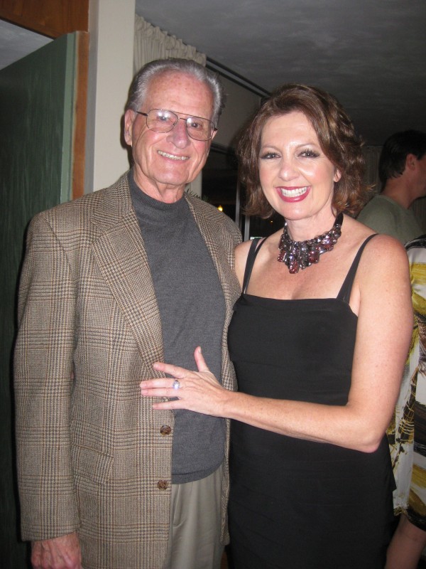 Jane Mitchell posing with Jerry Coleman in 2010